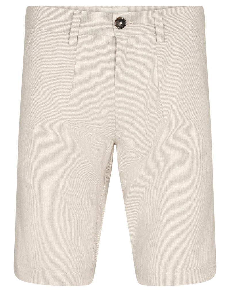 BS Isai Regular Fit Shorts - Beige/White